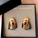 Disney Jewelry | Disney X Baublebar Pluto Statement Stud Earrings | Color: Green/Yellow | Size: Os
