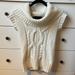 American Eagle Outfitters Sweaters | American Eagle Cowl Neck Short Sleeve Cable Knit Sweater In Cream Xs | Color: Cream | Size: Xs