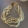 J. Crew Jewelry | 5 Strand Chunky Pearl Necklace | Color: Cream/White | Size: Os