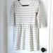 American Eagle Outfitters Dresses | Aeo Medium Cream And Gray Striped 3/4 Sleeve Dress | Color: Cream/Gray | Size: M