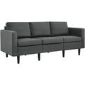 costoff 3-Seater Sofa Fabric Upholstered Couch Modern Sofa for Living Room Guest Room Gray