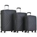 Merax Suitcase Set Hard Shell Suitcase Carry-On Suitcase Hand Cabin Luggage Large Suitcases on 4 Wheels Black Luggage Sets with Internal Storage Pocket Lightweight Suitcases Set of 3 (Black) 20/24/28