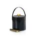 Everly Quinn Leather Ice Bucket w/ Gold Metal Ice Tong Metal in Black | 7.5 H x 7.5 W x 7.5 D in | Wayfair 8BF507F53F5E447DBB75A21402F06173
