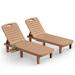 Arlmont & Co. Corsin Outdoor Resin Chaise Lounge w/ Table in Brown | 33.5 H x 24.4 W x 60.23 D in | Wayfair 142333CA6FCC496186389281F47D385F