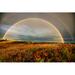 Latitude Run® Rainbows over a Park - Wrapped Canvas Photograph Canvas in Brown/Orange | 12 H x 18 W x 1.25 D in | Wayfair