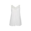 French Connection Women's Crepe Light Lace Trim Vest - Size XS White