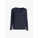 Esprit Women's Long Sleeve V-Neck T-Shirt - Size XS Blue