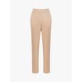 REISS Women's Ember High-Rise Slim Leg Trousers - Size 10 Tan