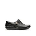 Clarks Wide Fit Un Loop Leather Flat Shoe, Black, Size 3.5, Women