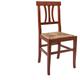 Chaise de salon ou de cuisine, style campagnard, structure en bois avec fond en paille, 42,5x42h89