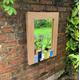 Funckles SOLID OAK MIRROR with handpainted springtime coloured oak houses Free p&p* Exclusive to Funckles - Size Large