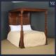 English 18th Century Style 5ft King Size Oak Four Poster Bed by Bylaws (Circa 1985)