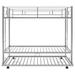 Silver Twin over Twin Metal Bunk Bed with Trundle and 2 Ladders, 78.1''L*80.4''W*62.3''H, 97LBS