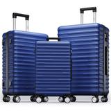 Hardshell Luggage Expandable ABS Spinner Suitcase,3 Piece Sets