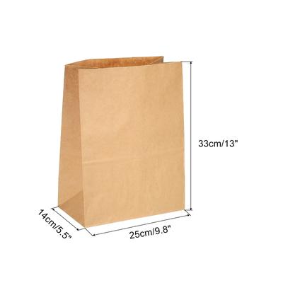 Paper Bags Brown Paper Grocery Bag 10lb 9.8x5.5x13 inch 70g, Pack of 50