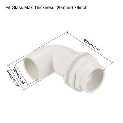 32mm PVC Elbow Water Tank Pipe Connector Coupling Fitting Adapter - White