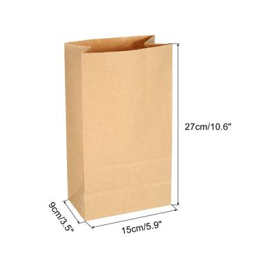 Paper Bags Brown Paper Grocery Bag 6lb 5.91x10.63x3.54-in 70g, Pack of 50