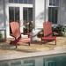 Set of 2 All-Weather Modern Wide Slat Back Poly Resin Adirondack Chairs