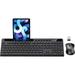 Wireless Keyboard and Mouse Combo 2.4G Ergonomic Wireless Computer Keyboard with Phone Tablet Holder Silent
