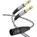 XLR Male to Dual 1/4 TS Mono Y Splitter Cable XLR Male to Dual 6.35mm TS Y Adapter Cord 10 Feet -