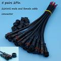 Fule 5 Pairs IP65 Waterproof 2/3-Pin 22AWG Wire LED Male and Female Cable Connector