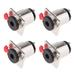 4 Pieces 1/4 Inch Female Stereo And Mono/TRS And Socket - 6.35mm Stereo And Mono Socket