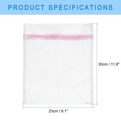 3Pcs 9.1"x11.8" Mesh Laundry Bags with Zipper Mesh Wash Bags for Laundry Pink