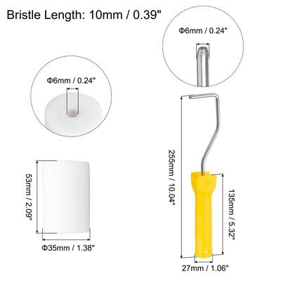 8Pcs Paint Roller Kit, 2" 10mm Thick Oily-Based Foam Rollers, Tray, 26cm Frame - Yellow, White