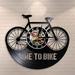 Time To Bike Bikers Inspiration Quote Home Decor Mountain Bike Wall Clock Old Time Bicycle Cyclist Retro Vinyl Record Wall Clock