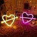 Farfi Creative Romantic Love Heart LED Night Light Neon Sign Lamp Holiday Decoration