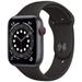 Pre-Owned Apple Watch Series 6 44mm GPS + Cellular Unlocked - Space Gray Aluminum Case - Black Sport Band (2020) - Refurbished - Good