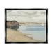 Stupell Rocky Coastal Cove Sailboat Landscape Painting Black Floater Framed Art Print Wall Art