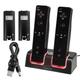 For Nintedo Wii Dual Remote Controller Charger Charging Dock Station + 2x Rechargeable Replacement Battery Pack Accessories Bundle for Wii / Wii U Controllers by Insten Black