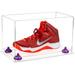 Clear Acrylic Large Shoe Display Case for Basketball Shoe Soccer Cleat Football Cleat with Purple Risers and Clear Base (A013-PR)