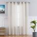 Yesfashion Linen Blend Curtain Linen Textured Semi-Sheer Farmhouse Window Curtain Panles for Kitchen Living Room Bedroom 2 Panels