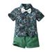 IROINNID Boy s Summer Short Sleeve Lapel Tops With Shorts Suit