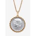 Men's Big & Tall Genuine Half Dollar Pendant Necklace In Yellow Goldtone by PalmBeach Jewelry in 2009