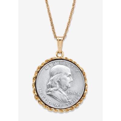 Men's Big & Tall Genuine Half Dollar Pendant Necklace In Yellow Goldtone by PalmBeach Jewelry in 1948