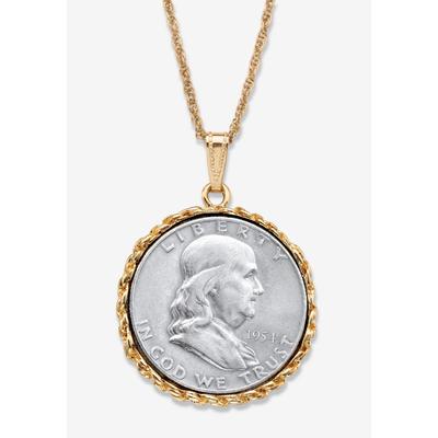 Men's Big & Tall Genuine Half Dollar Pendant Necklace In Yellow Goldtone by PalmBeach Jewelry in 1954