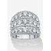 Women's 5.23 Cttw. .925 Sterling Silver Round Cubic Zirconia Openwork Dome Cocktail Ring by PalmBeach Jewelry in Silver (Size 9)