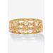 Women's .25 Cttw Round Gold-Plated Sterling Silver Cubic Zirconia Filigree Ring by PalmBeach Jewelry in Silver (Size 7)