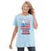 Plus Size Women's Red, White & Blue Snoopy Firework Tee by Peanuts in Blue Snoopy Firework (Size M)