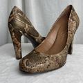 Jessica Simpson Shoes | Jessica Simpson “Jessica” Faux Snakeskin Heels | Color: Brown/Tan | Size: 7