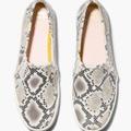 Kate Spade Shoes | New Keds X Kate Spade New York Double Decker Snake Leather Sneakers Slip On | Color: Gray/White | Size: Various