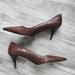 Gucci Shoes | Gucci Womens Brown Snakeskin Alligator Leather Pointed Toe 3" Heels Size 8.5 B | Color: Brown | Size: 8.5