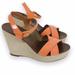 J. Crew Shoes | Jcrew J Crew Women Orange Patent Leather Strappy Wedges Platform Heels Sandals 7 | Color: Orange/Tan | Size: 7