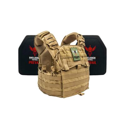 Shellback Tactical Banshee Elite 2.0 Lightweight Level IV Ceramic Plates Armor Kit Coyote One Size SBT-BANELT-4SICMH-CT