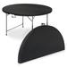 MoNiBloom Folding Plastic Dining Round Table Collapsible Camping Picnic Party Circular Desk Wood in Black | 29.5 H x 48 W x 48 D in | Wayfair