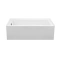 MTI Baths Cameron 3 DoloMatte 66" x 32" Alcove Soaking Solid Surface Bathtub Metal | 20.5 H x 66 W x 32 D in | Wayfair S153DM-WH-RH