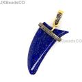 Two Tone Lapis Lazuli Pendant Pave Diamond 925 Sterling Silver Necklace Jewelry, 47x18mm, High Quality Natural Silver